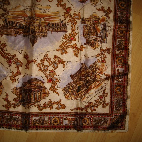 🇮🇹 Rome Italy Vintage 1960's Souvenir Scarf - Picture 4 of 8